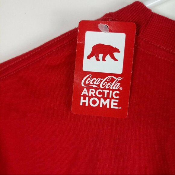 Coca Cola Arctic Home T-Shirt Men's XL Red Polar Bear Graphic Eco-Friendly Tee - Picture 7 of 8